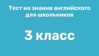 Английский 3 класс - тест на знание языка